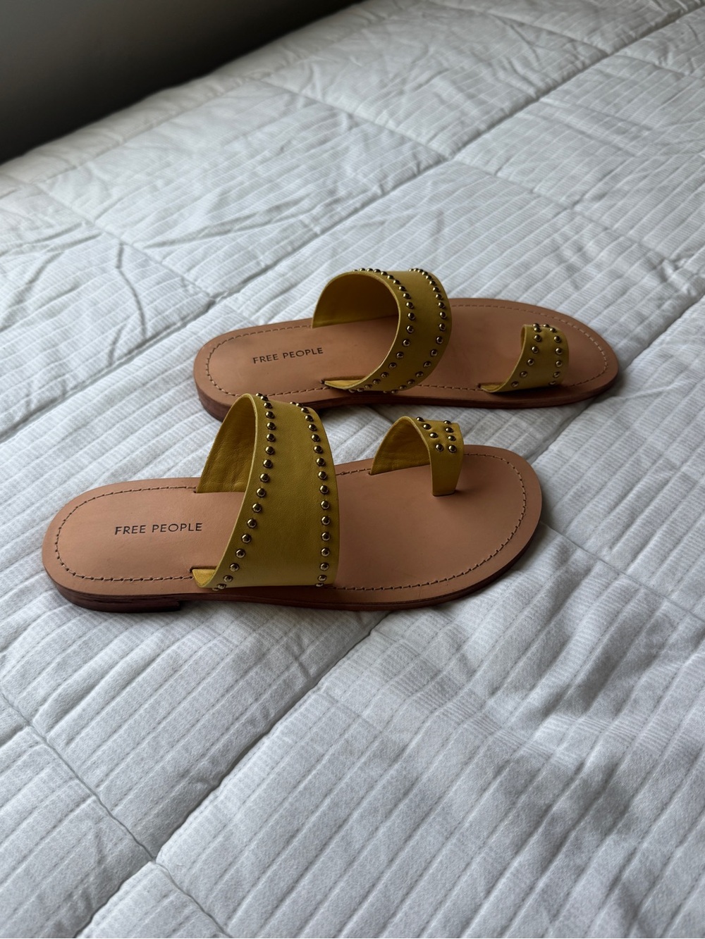 Free People Amelie yellow leather sandals, size 7 - Picture 3 of 11